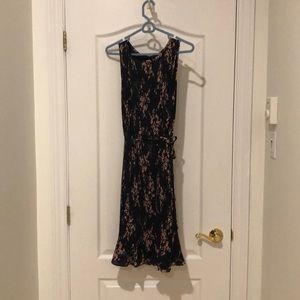 Cherry blossom navy blue dress